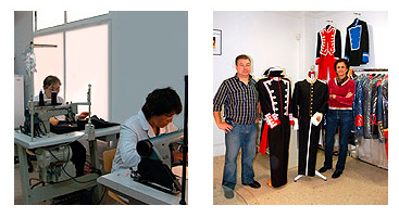 Fotografías del archivo de la sastrería: trabajo en el taller y presentación de uniformes